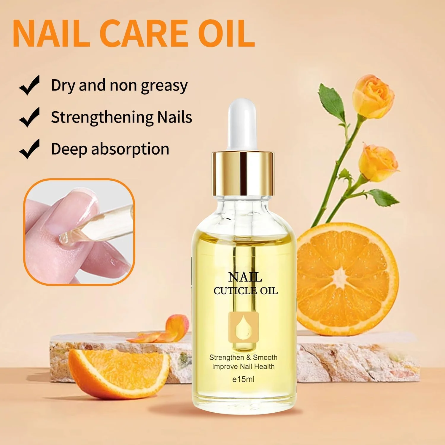 روغن کوتیکول ناخن، 15 میلی لیتر حاوی ویتامین E و روغن جوجوبا، مرطوب کننده و ترمیم کننده کوتیکول های خشک و زبر، مراقبت از ناخن با طراحی قطره چکان، فرمول معطر پرتقالی برای ترمیم و مراقبت از ناخن های خشک و زبر روغن کوتیکول ناخن، 15 میلی لیتر حاوی ویتامین E و روغن جوجوبا، مرطوب کننده و ترمیم کننده کوتیکول های خشک و زبر، مراقبت از ناخن با طراحی قطره چکان، فرمول معطر پرتقالی برای ترمیم و مراقبت از ناخن های خشک و زبر
