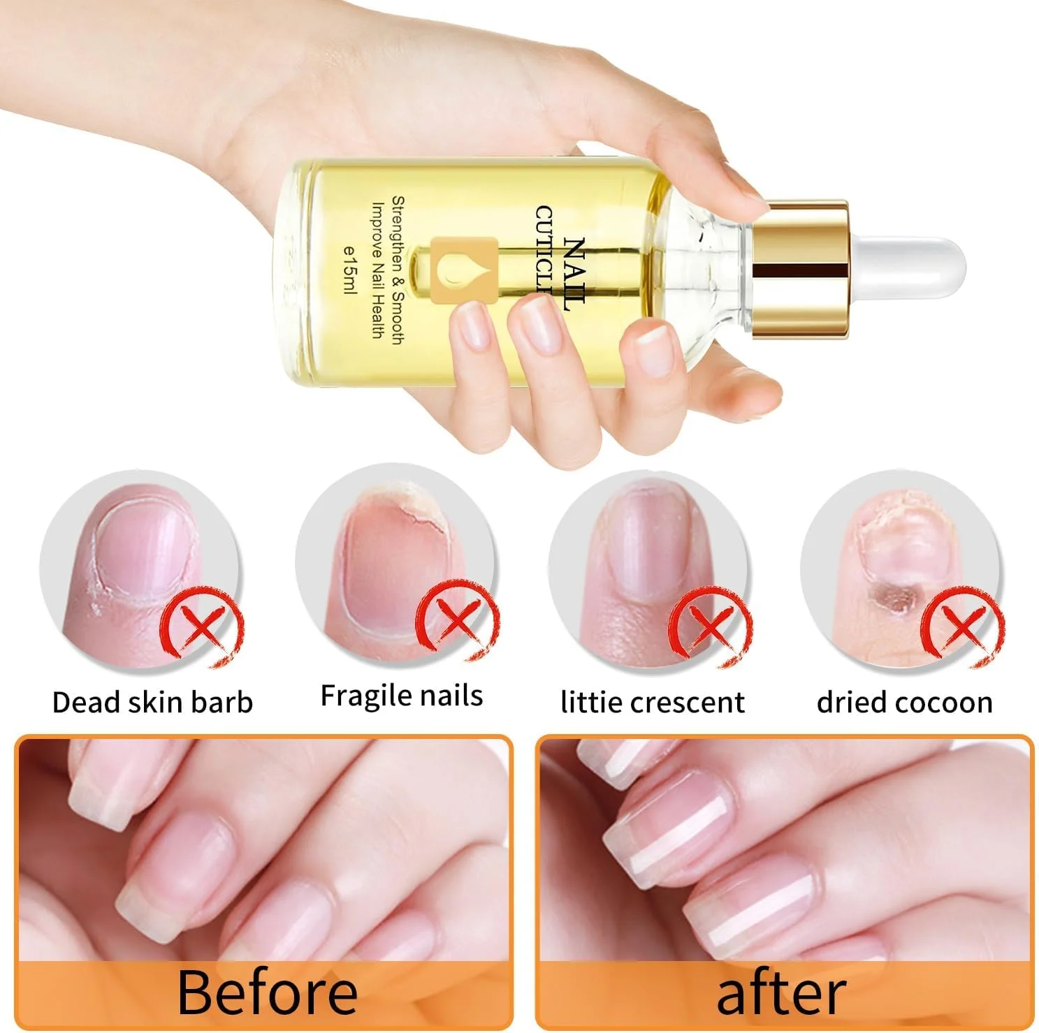 روغن کوتیکول ناخن، 15 میلی لیتر حاوی ویتامین E و روغن جوجوبا، مرطوب کننده و ترمیم کننده کوتیکول های خشک و زبر، مراقبت از ناخن با طراحی قطره چکان، فرمول معطر پرتقالی برای ترمیم و مراقبت از ناخن های خشک و زبر روغن کوتیکول ناخن، 15 میلی لیتر حاوی ویتامین E و روغن جوجوبا، مرطوب کننده و ترمیم کننده کوتیکول های خشک و زبر، مراقبت از ناخن با طراحی قطره چکان، فرمول معطر پرتقالی برای ترمیم و مراقبت از ناخن های خشک و زبر