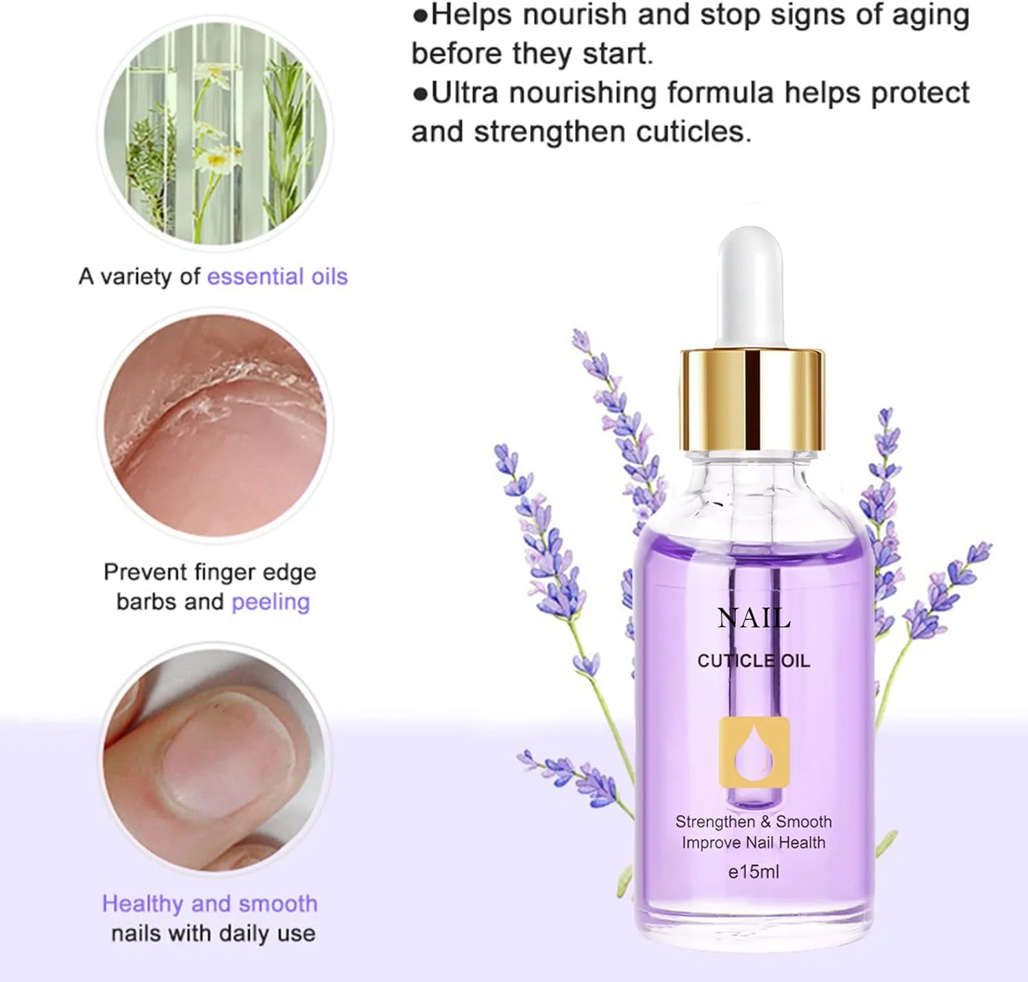 روغن کوتیکول ناخن 15 میلی لیتر حاوی ویتامین E و B، روغن کوتیکول برای ناخن، روغن کوتیکول ناخن جوجوبا، روغن ناخن تسکین دهنده و مرطوب کننده با طراحی قطره چکان برای ترمیم و مراقبت از ناخن های خشک و زبر (اسطوخودوس) روغن کوتیکول ناخن 15 میلی لیتر حاوی ویتامین E و B، روغن کوتیکول برای ناخن، روغن کوتیکول ناخن جوجوبا، روغن ناخن تسکین دهنده و مرطوب کننده با طراحی قطره چکان برای ترمیم و مراقبت از ناخن های خشک و زبر (اسطوخودوس)