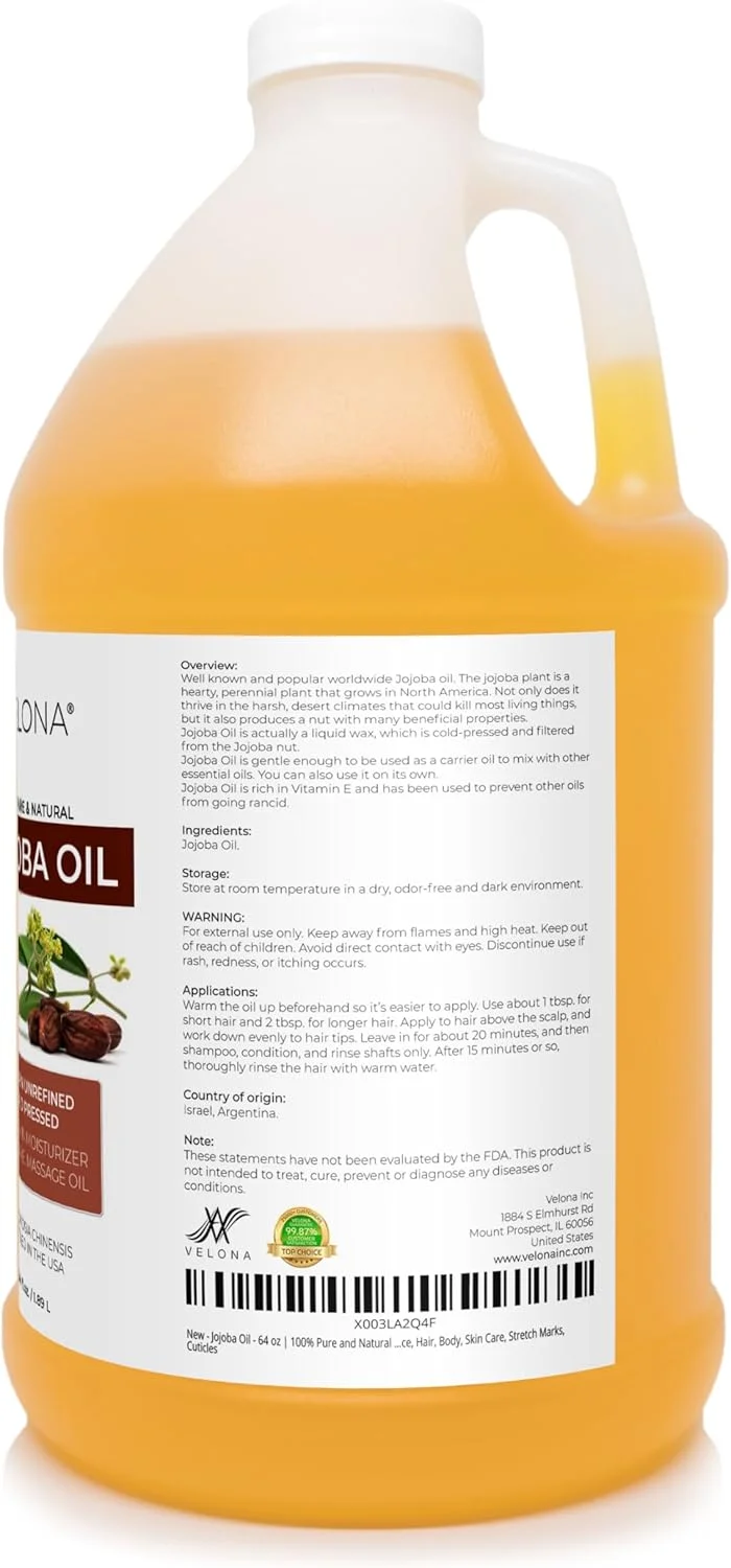 روغن جوجوبا - 1892 میلی لیتر | 100% خالص و طبیعی | طلایی، تصفیه نشده، پرس سرد، بدون هگزان | مرطوب کننده صورت، مو، بدن، مراقبت از پوست، ترک های پوستی، کوتیکول ها روغن جوجوبا - 1892 میلی لیتر | 100% خالص و طبیعی | طلایی، تصفیه نشده، پرس سرد، بدون هگزان | مرطوب کننده صورت، مو، بدن، مراقبت از پوست، ترک های پوستی، کوتیکول ها