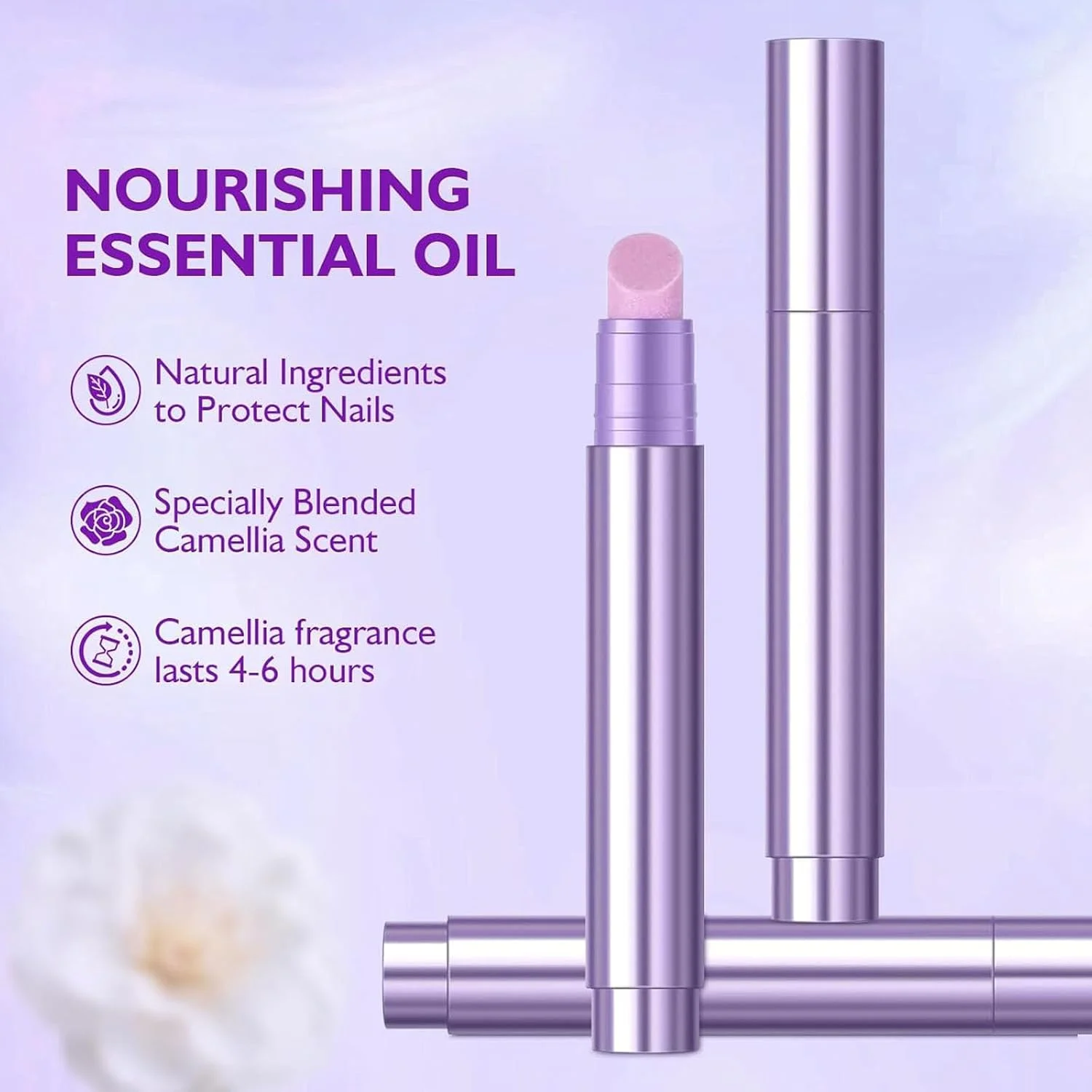 قلم روغن کوتیکول ناخن 3 در 1 با نوک سرامیکی، روغن ناخن برای رشد و تقویت، نرم کننده کوتیکول ناخن، قلم روغن مغذی ناخن، برای ناخن های خشک، آسیب دیده و ریشه ریشه (4 عدد)