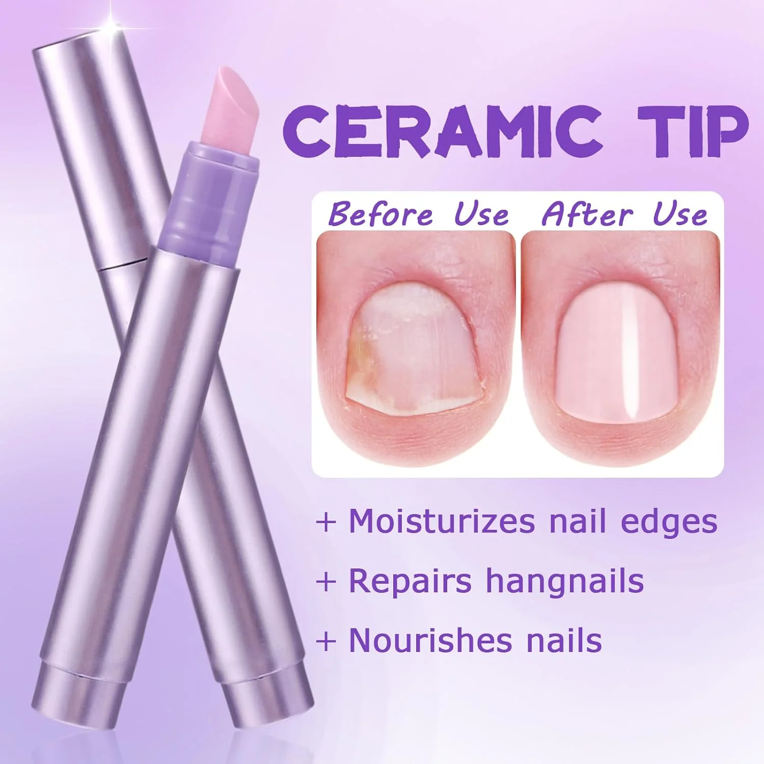 قلم روغن کوتیکول ناخن 3 در 1، قلم از بین برنده کوتیکول ناخن با نوک سرامیکی، مرطوب کننده، تقویت کننده و روشن کننده، مناسب برای ترمیم ناخن های خشک و ترک خورده قلم روغن کوتیکول ناخن 3 در 1، قلم از بین برنده کوتیکول ناخن با نوک سرامیکی، مرطوب کننده، تقویت کننده و روشن کننده، مناسب برای ترمیم ناخن های خشک و ترک خورده