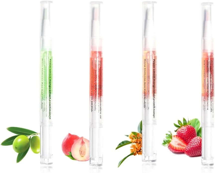 روغن کوتیکول قلمی 4 عددی، روغن مغذی ناخن، ترمیم کننده، روغن ضروری مراقبت از ناخن، مرطوب کننده