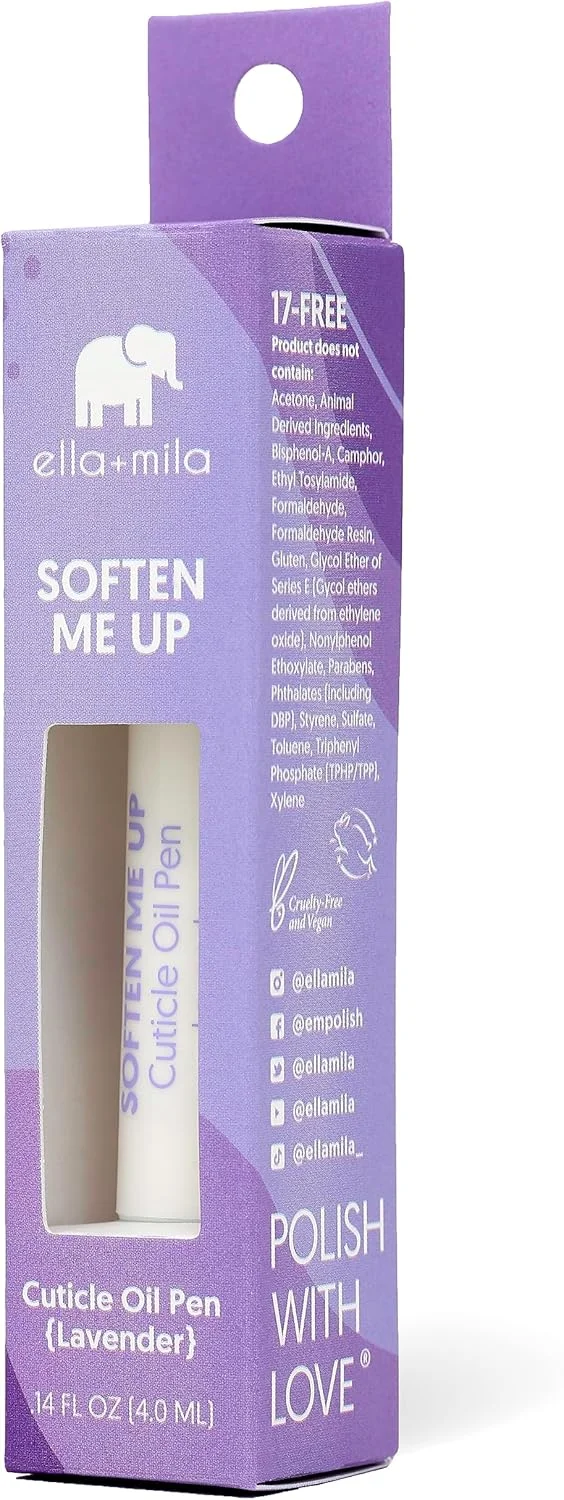 روغن کوتیکول نرم کننده ella+mila (اسطوخودوس) - روغن احیا کننده کوتیکول ناخن حاوی ویتامین E - قلم روغن کوتیکول و ناخن برای ناخن های سالم تر - قلم روغن کوتیکول ناخن وگان (4.14 میلی لیتر) روغن کوتیکول نرم کننده ella+mila (اسطوخودوس) - روغن احیا کننده کوتیکول ناخن حاوی ویتامین E - قلم روغن کوتیکول و ناخن برای ناخن های سالم تر - قلم روغن کوتیکول ناخن وگان (4.14 میلی لیتر)