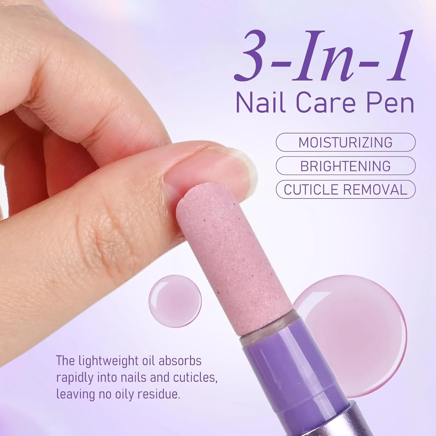 قلم روغن کوتیکول سه کاره کیان داریا، قلم روغن عقبراننده کوتیکول با نوک سرامیکی، مرطوبکننده و روشنکننده، برای ناخنهای خشک و آسیبدیده (A-01) قلم روغن کوتیکول سه کاره کیان داریا، قلم روغن عقبراننده کوتیکول با نوک سرامیکی، مرطوبکننده و روشنکننده، برای ناخنهای خشک و آسیبدیده (A-01)