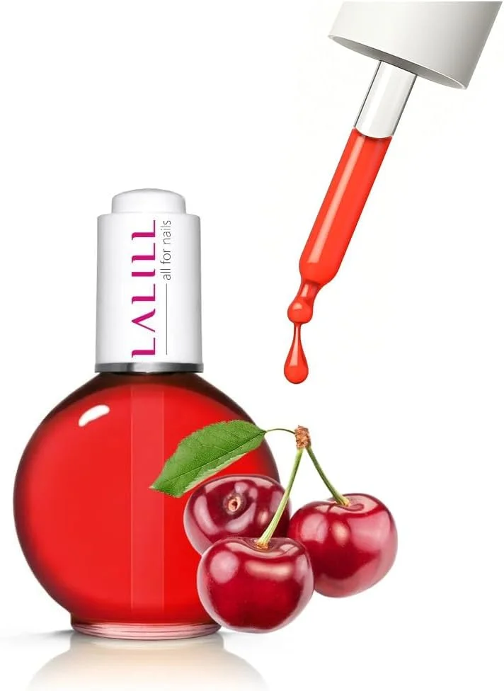روغن کوتیکول ناخن لالیل 75 میلی لیتر - روغن مراقبت از ناخن با رایحه گیلاس - روغن مراقبت از ناخن برای کوتیکول ناخن - طراحی ناخن اسپا مانیکور دست - وگان - با قطره چکان