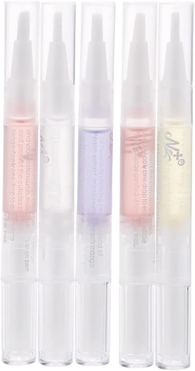 قلم روغن کوتیکول - قلم تغذیه ناخن، ست قلم روغن کوتیکول ناخن با مواد طبیعی، روغن کوتیکول برای ناخن برای جلوگیری از ترک خوردن و خشک شدن ناخن (5 عدد)