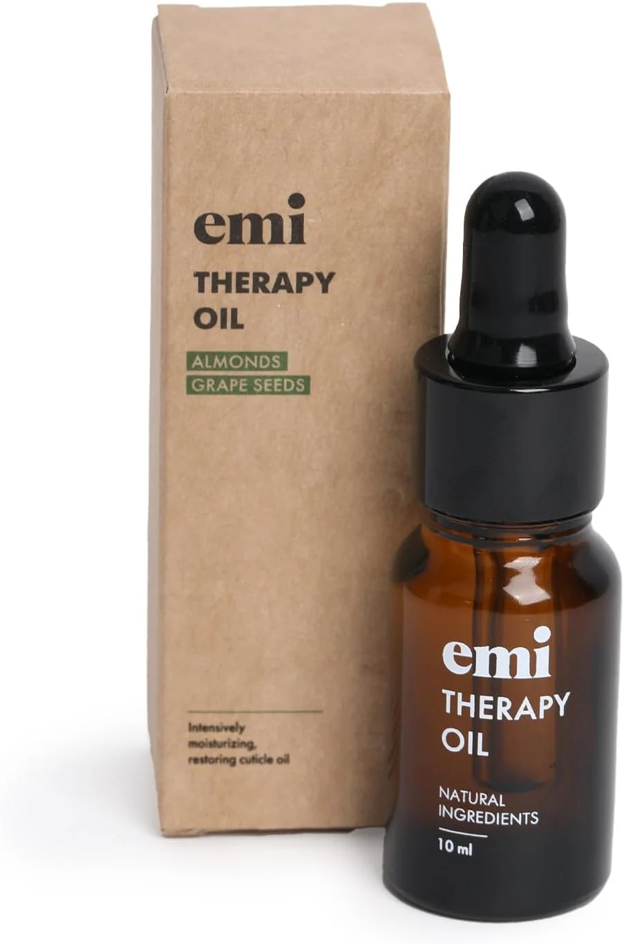 روغن ترمیم کننده کوتیکول ناخن با 95.35% روغن بادام طبیعی، روغن هسته انگور، روغن پرتقال و ویتامین E، روغن درمانی EMI 10 میلی لیتر