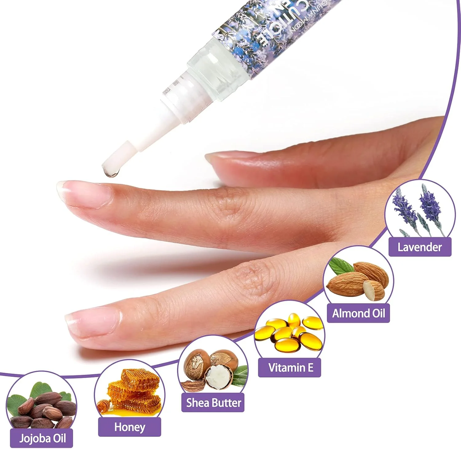 قلم روغن کوتیکول لاگونامون - روغن ناخن 5 میلی لیتری با مواد طبیعی برای مرطوب کردن و تغذیه کوتیکول های خشک، جلوگیری از ترک خوردگی و ریش ریش شدن - اسطوخودوس