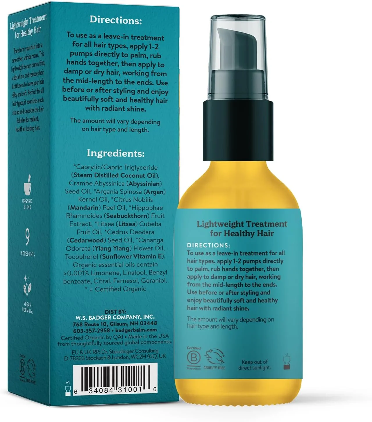 روغن موی آرگان Badger Balm برای موهای خشک/آسیب دیده