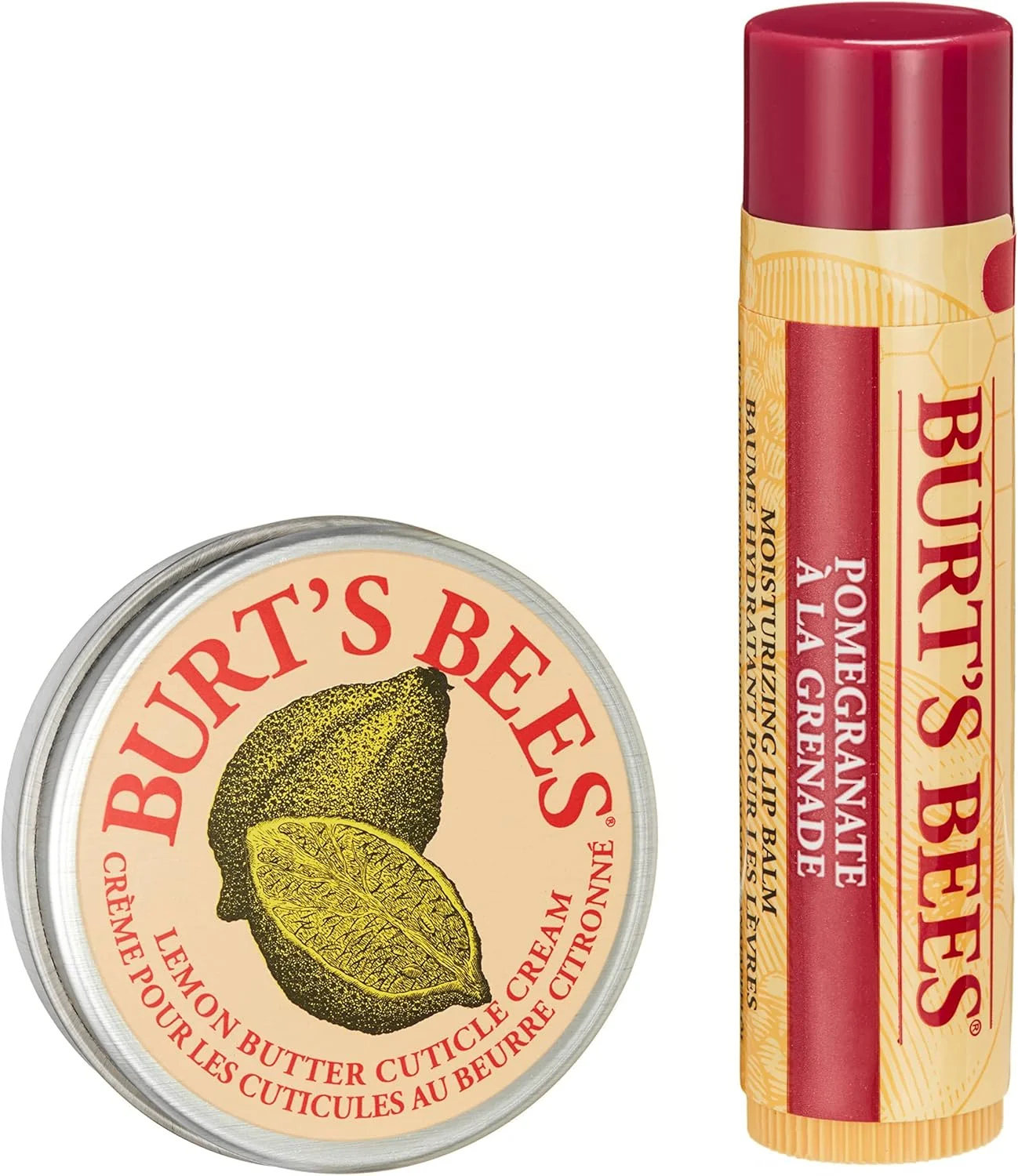 مجموعه هدیه کریسمس Burt's Bees برای لب و دست، بالم لب انار و کرم کوتیکول در تزئینات کریسمس، کمی از Burt's، بسته بندی ممکن است متفاوت باشد
