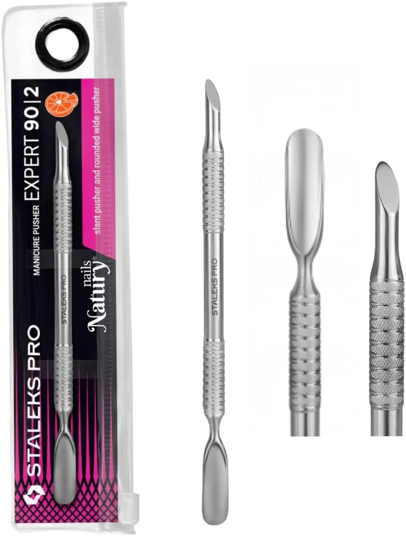 پوشر دو طرفه کوتیکول STALEKS PRO by Natury Nails - نوک مورب + نوک گرد پهن - مانیکور و پدیکور - استیل ضد زنگ - Expert 90/2 پوشر دو طرفه کوتیکول STALEKS PRO by Natury Nails - نوک مورب + نوک گرد پهن - مانیکور و پدیکور - استیل ضد زنگ - Expert 90/2