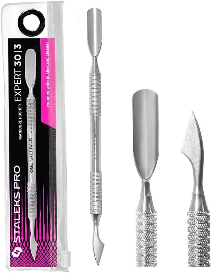 پوشر دو طرفه کوتیکول استالکس پرو، پوشر پهن گرد + تمیز کننده، مانیکور پدیکور، استیل ضد زنگ، Expert 30/3 پوشر دو طرفه کوتیکول استالکس پرو، پوشر پهن گرد + تمیز کننده، مانیکور پدیکور، استیل ضد زنگ، Expert 30/3