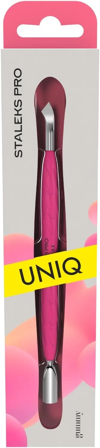 استالکس UNIQ عقب زن مانیکور با دسته سیلیکونی، مدل 10 نوع 4.2، عقب زن باریک گرد + تیغه خمیده