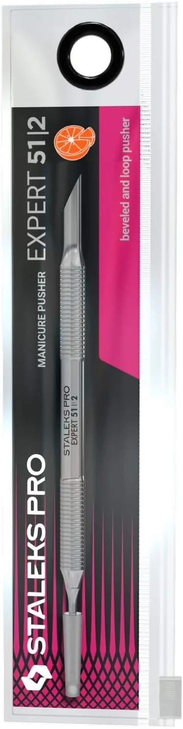 پوشر مانیکور حرفه ای Staleks Pro، پوشر کوتیکول اریب و سر حلقه ای، میله فلزی نارنجی، Expert 51/2