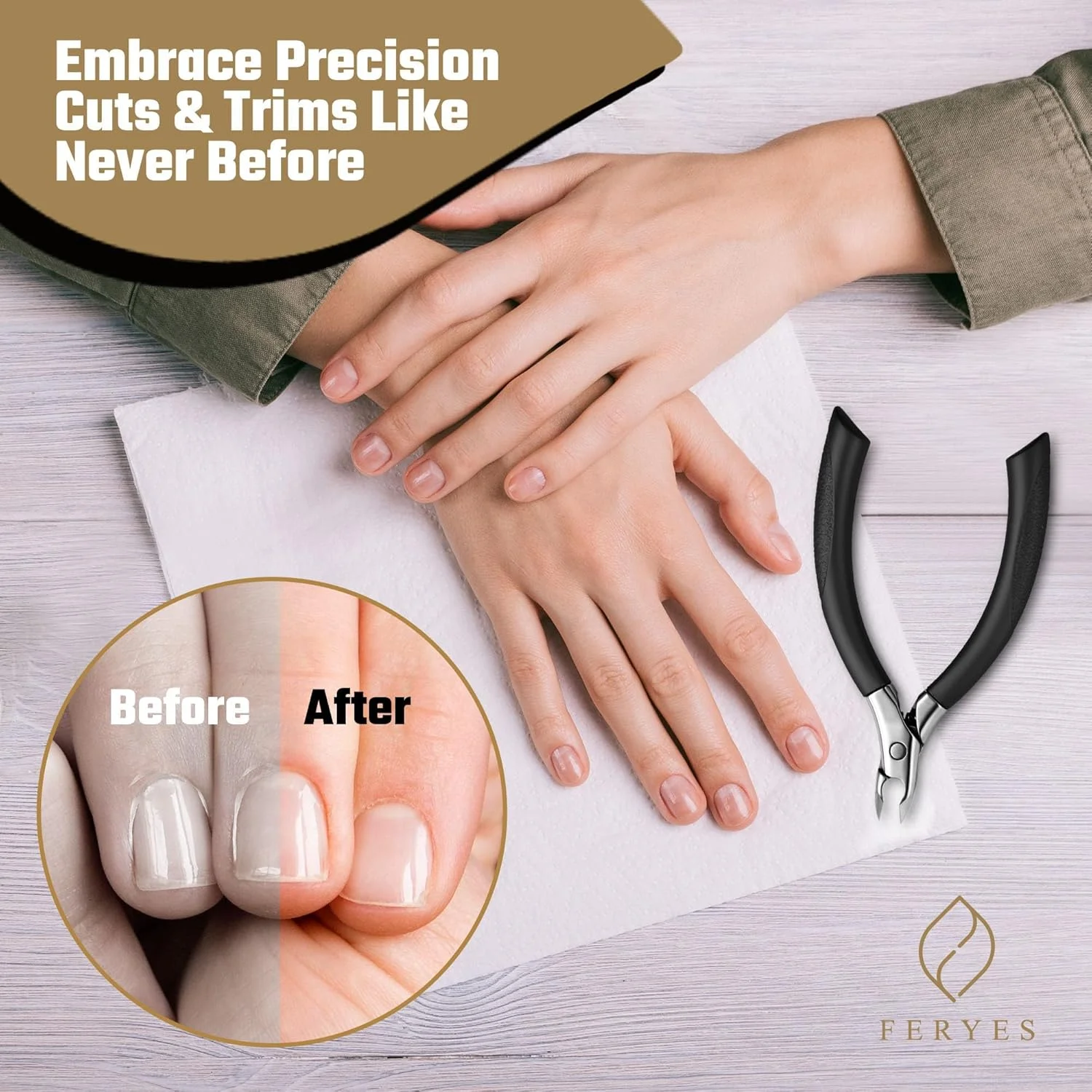 قیچی کوتیکول ارگونومیک KASTWAVE با فک 1/2 - ابزار حرفه ای و ضد لغزش برای ناخن های بی نقص، قیچی بادوام استیل ضد زنگ برای مانیکور و پدیکور