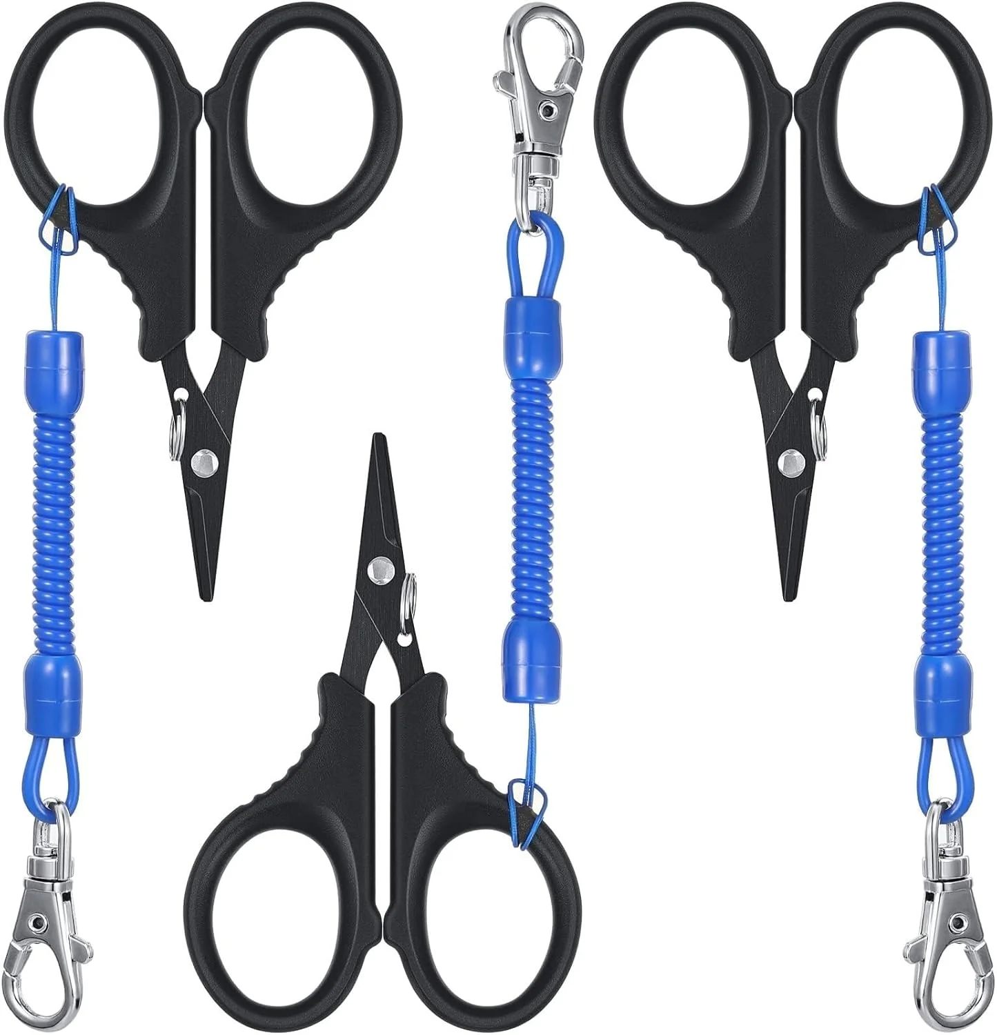 قیچی ماهیگیری فروشگاه سفید، ابزار ماهیگیری قابل حمل برش خط بافته شده، استیل ضد زنگ به همراه قلاب و بند جمع شونده، لوازم جانبی ماهیگیری