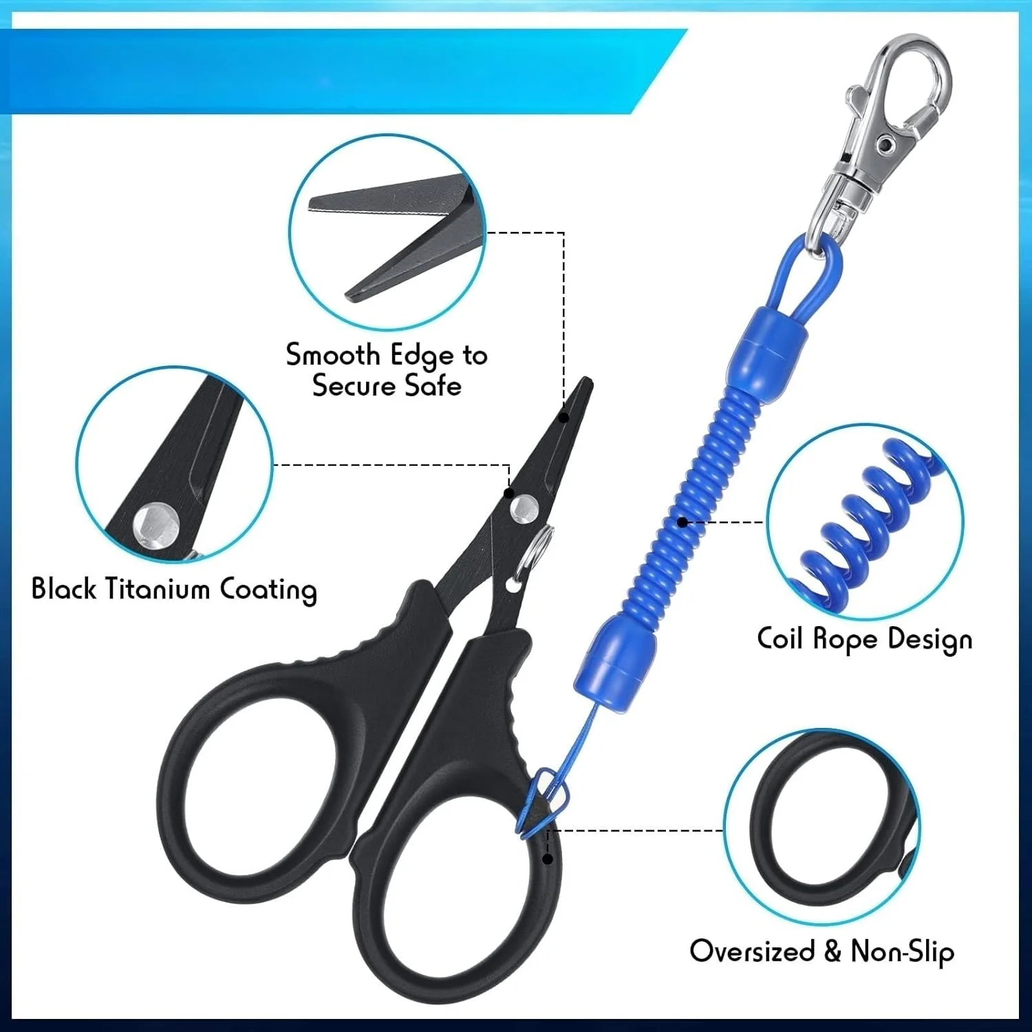 قیچی ماهیگیری فروشگاه سفید، ابزار ماهیگیری قابل حمل برش خط بافته شده، استیل ضد زنگ به همراه قلاب و بند جمع شونده، لوازم جانبی ماهیگیری قیچی ماهیگیری فروشگاه سفید، ابزار ماهیگیری قابل حمل برش خط بافته شده، استیل ضد زنگ به همراه قلاب و بند جمع شونده، لوازم جانبی ماهیگیری