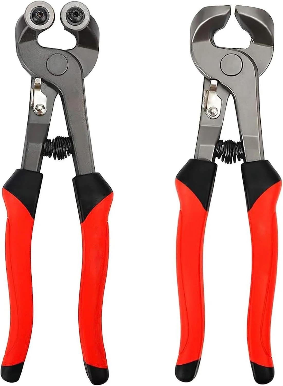 مجموعه دو عددی انبر کاشی شیشه ای فروشگاه سفید - انبر موزاییک شیشه ای چرخ دار سنگین و انبر کاشی سرامیکی، انبر برش کاشی با دسته نرم - انبر شکل دهی، ابزار برش انبر، سنگ، فلز