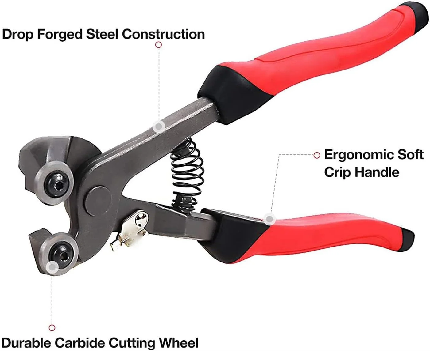 مجموعه دو عددی انبر کاشی شیشه ای فروشگاه سفید - انبر موزاییک شیشه ای چرخ دار سنگین و انبر کاشی سرامیکی، انبر برش کاشی با دسته نرم - انبر شکل دهی، ابزار برش انبر، سنگ، فلز