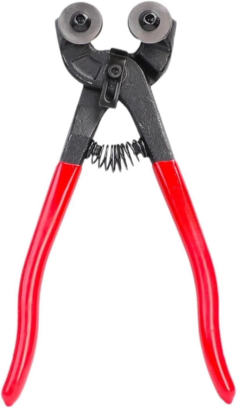 انبر کاشی شیشه ای فروشگاه سفید - انبر موزاییک شیشه ای چرخ دار سنگین و انبر کاشی سرامیکی HD، انبردست برش کاشی با دسته نرم - انبردست شکل دهی، ابزار برش انبر (سایز: 8 اینچ)