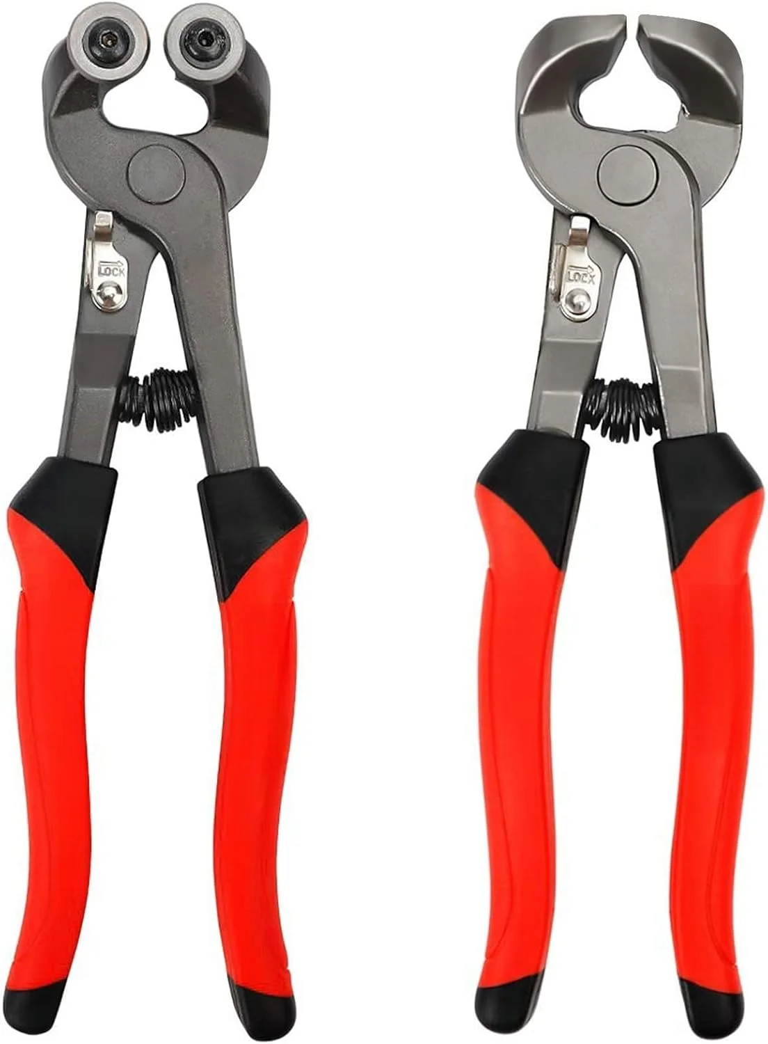 مجموعه دو عددی انبر کاشی شیشه ای وایت شاپ - انبر موزاییک شیشه ای چرخ دار سنگین و انبر کاشی سرامیکی HD، انبر برش کاشی دسته نرم - انبر شکل دهی، ابزار برش انبر، سنگ، فلز