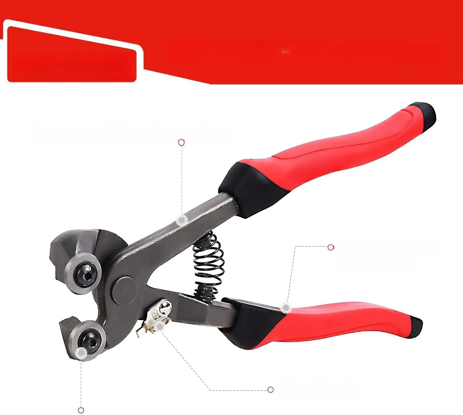 مجموعه دو عددی انبر کاشی شیشه ای وایت شاپ - انبر موزاییک شیشه ای چرخ دار سنگین و انبر کاشی سرامیکی HD، انبر برش کاشی دسته نرم - انبر شکل دهی، ابزار برش انبر، سنگ، فلز