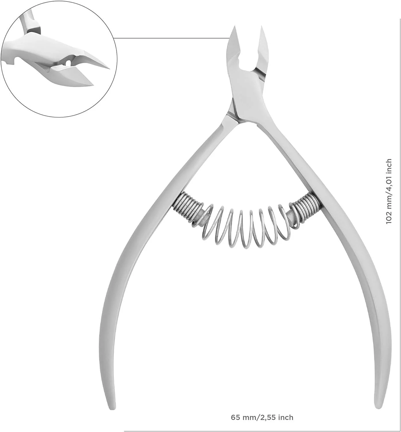 انبرک های کوتیکول حرفه ای دست ساز نوک تیز استیل ضد زنگ فروشگاه سفید. تیغه 7 میلی متری 30 با محافظ تیغه.