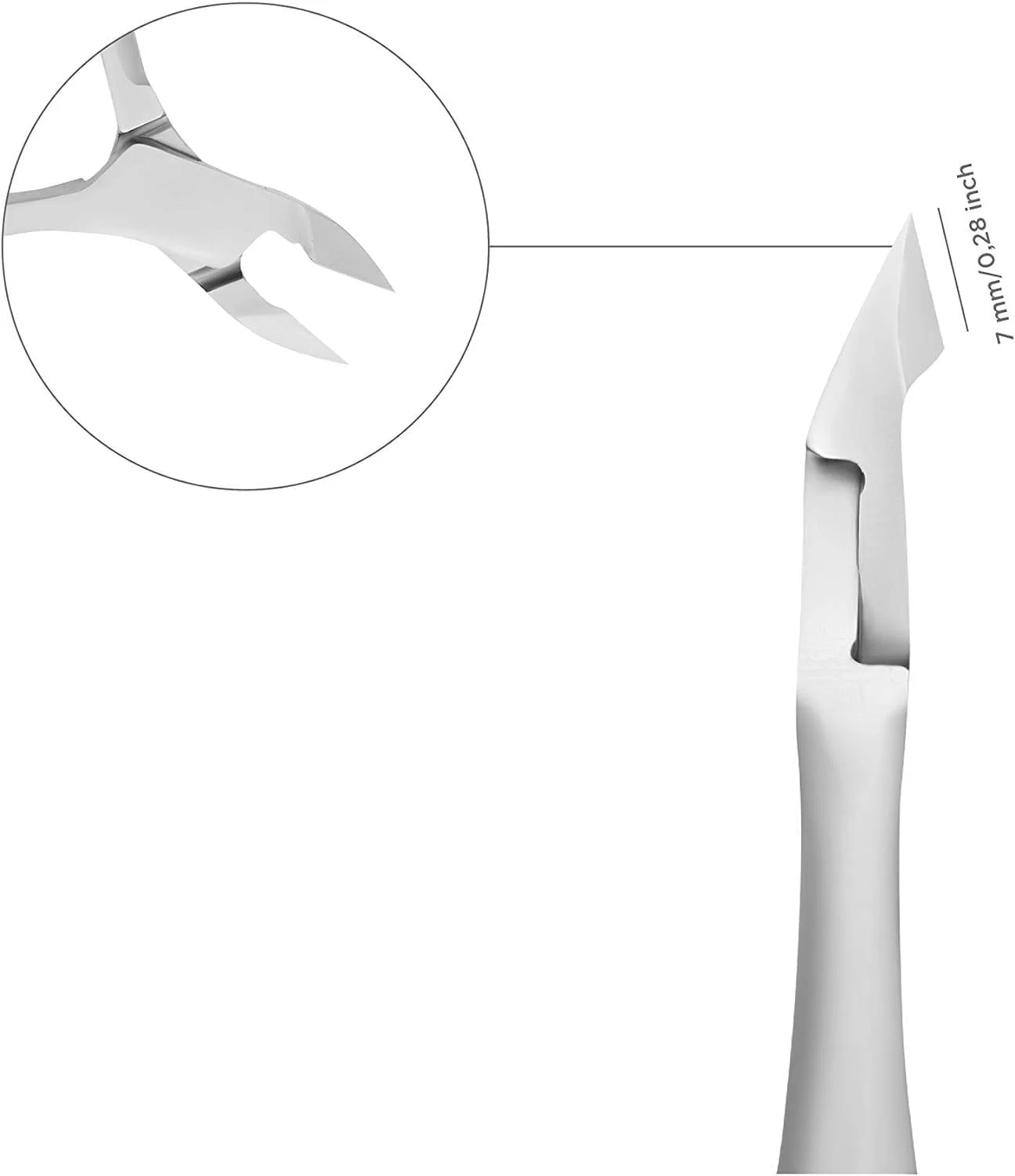 انبرک های کوتیکول حرفه ای دست ساز نوک تیز استیل ضد زنگ فروشگاه سفید. تیغه 7 میلی متری 30 با محافظ تیغه.