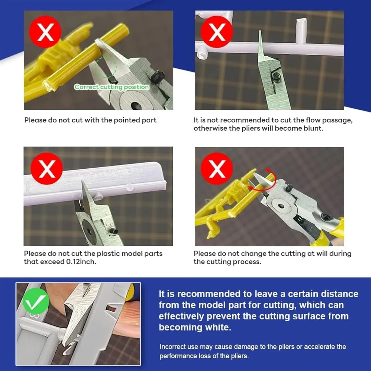 قیچی مدل نیپر فروشگاه سفید، سیم چین 5 اینچی، برای تعمیر مدل پلاستیکی گاندام و ثابت کردن، سیم چین کوچک حرفه ای با فنر برای گل های مصنوعی، ساخت مدل DIY (آبی)