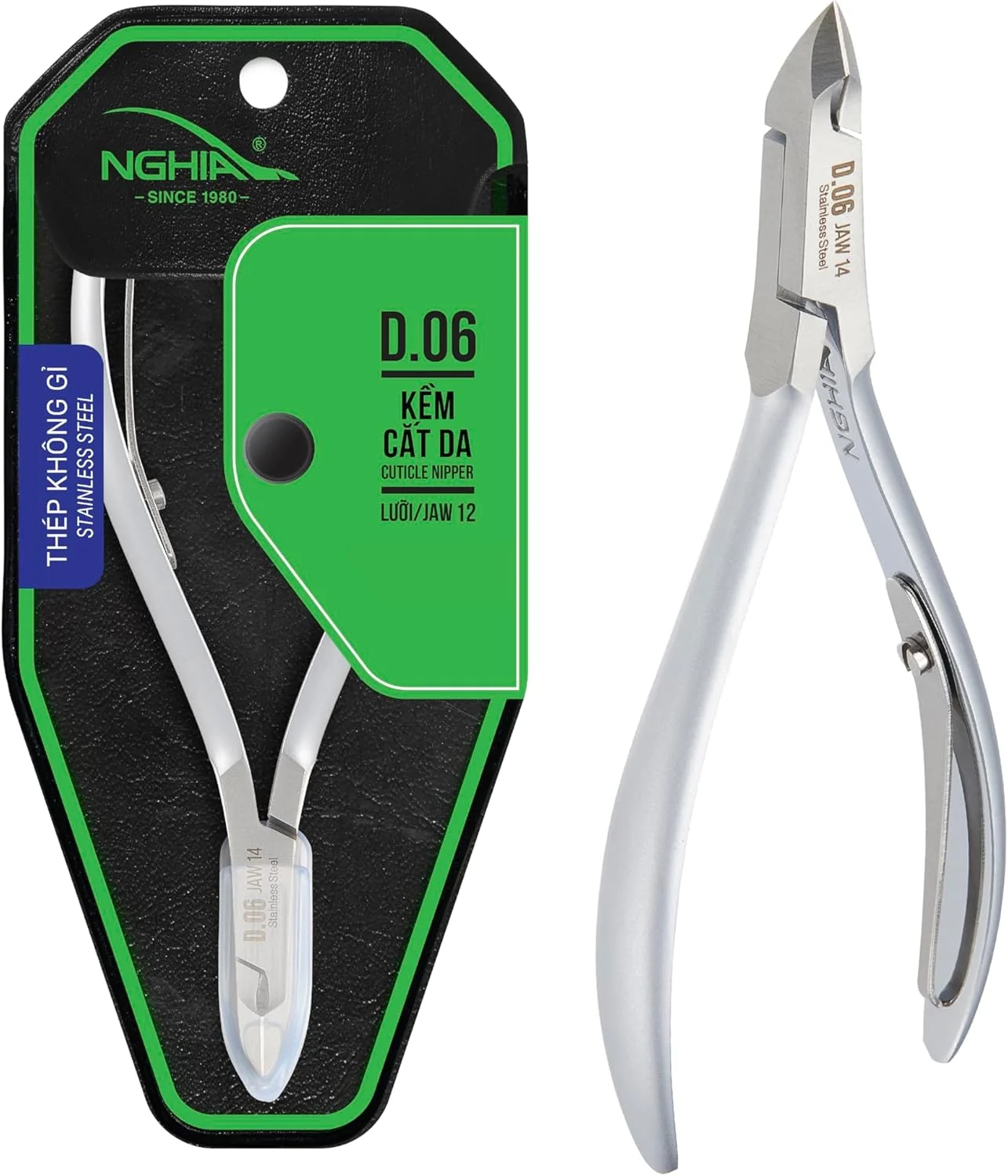 انبرک مانیکور دقیق Nghia - مدل D-06، انبرک ناخن استیل ضد زنگ با فک روکش شده خاکستری، اتصال لبه ای و فنر تکی - برای مراقبت حرفه ای و مرتب از ناخن - ایده آل برای استفاده شخصی. انبرک مانیکور دقیق Nghia - مدل D-06، انبرک ناخن استیل ضد زنگ با فک روکش شده خاکستری، اتصال لبه ای و فنر تکی - برای مراقبت حرفه ای و مرتب از ناخن - ایده آل برای استفاده شخصی.