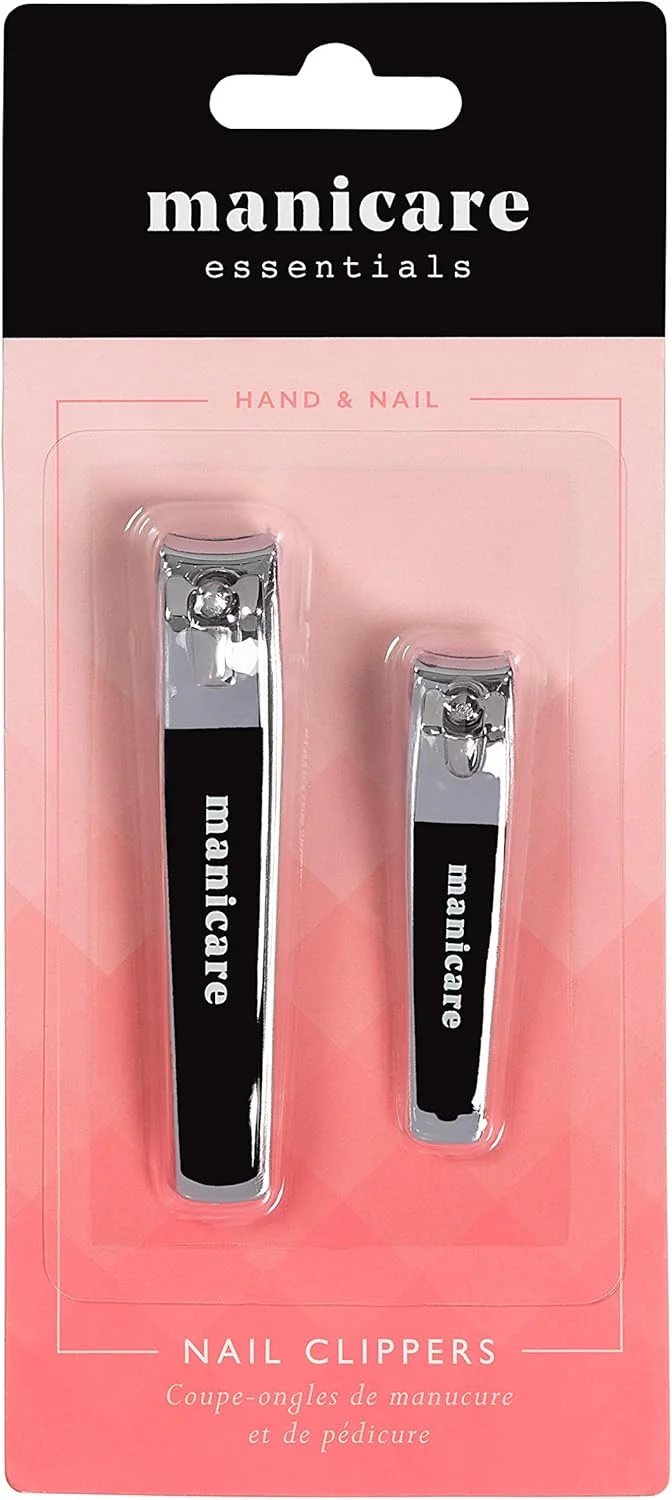 ست دو عددی ناخن گیر مانیکر، ساخته شده از استیل ضد زنگ، شامل ناخن گیر کوچک و متوسط برای اصلاح دقیق ناخن های دست و پا، تیغه حرفه ای، مناسب برای استفاده در منزل یا سالن های مانیکور و پدیکور