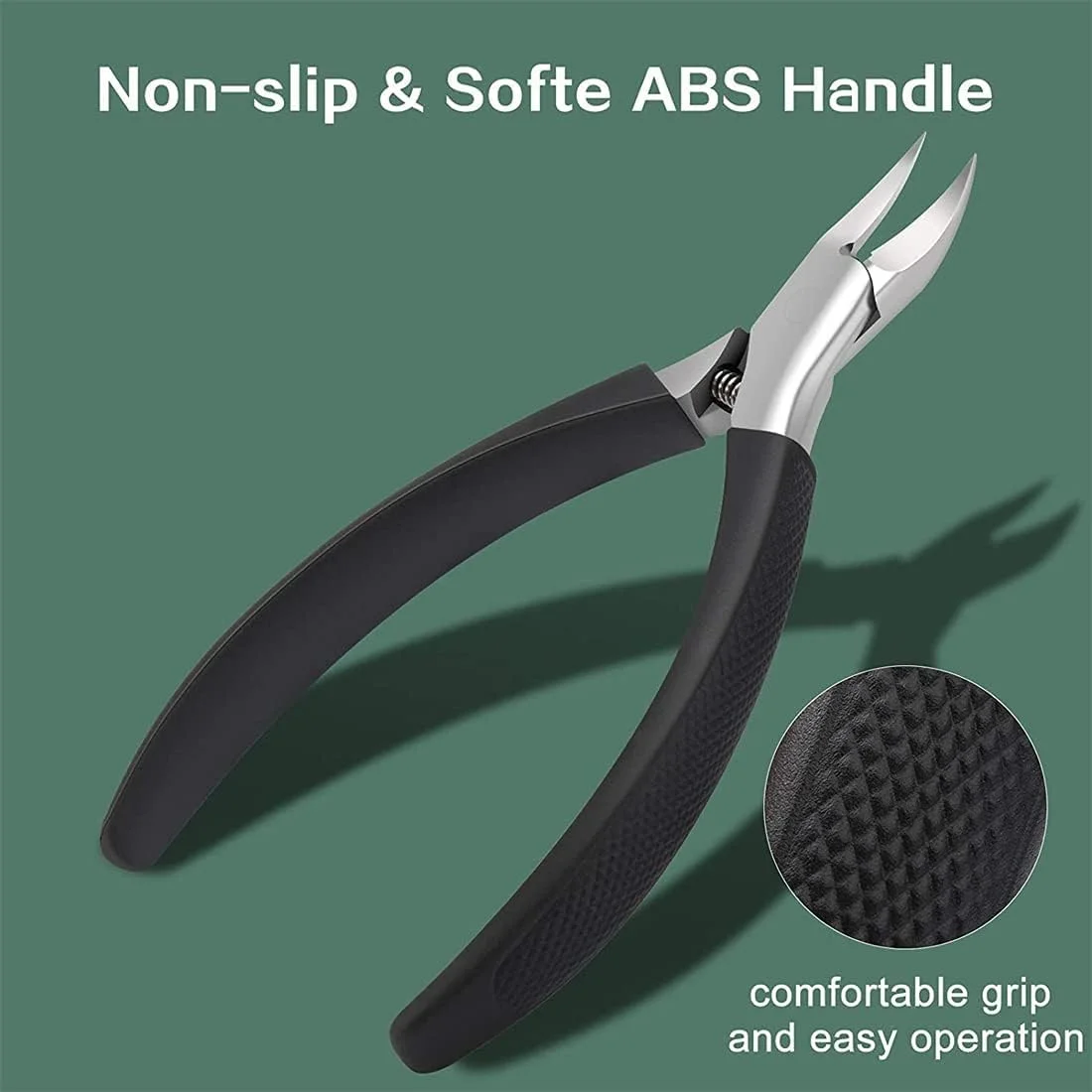 ناخن گیر ELECDON، ست ناخن گیر استیل ضد زنگ برای ناخن های ضخیم و فرو رفته، ناخن گیر بزرگ با دسته سیلیکونی برای سالمندان (مشکی) ناخن گیر ELECDON، ست ناخن گیر استیل ضد زنگ برای ناخن های ضخیم و فرو رفته، ناخن گیر بزرگ با دسته سیلیکونی برای سالمندان (مشکی)