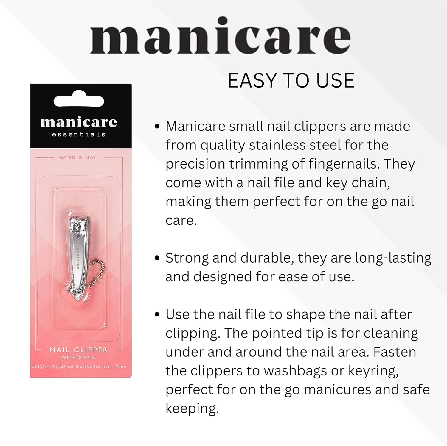 ناخن گیر کوچک مانیکر با سوهان و زنجیر، استیل ضد زنگ با کیفیت برای کوتاه کردن دقیق ناخن های دست، مناسب برای کیف دستی یا مسافرت برای مانیکور و پدیکور، طول 5 سانتی متر، عرض برش 2 میلی متر ناخن گیر کوچک مانیکر با سوهان و زنجیر، استیل ضد زنگ با کیفیت برای کوتاه کردن دقیق ناخن های دست، مناسب برای کیف دستی یا مسافرت برای مانیکور و پدیکور، طول 5 سانتی متر، عرض برش 2 میلی متر
