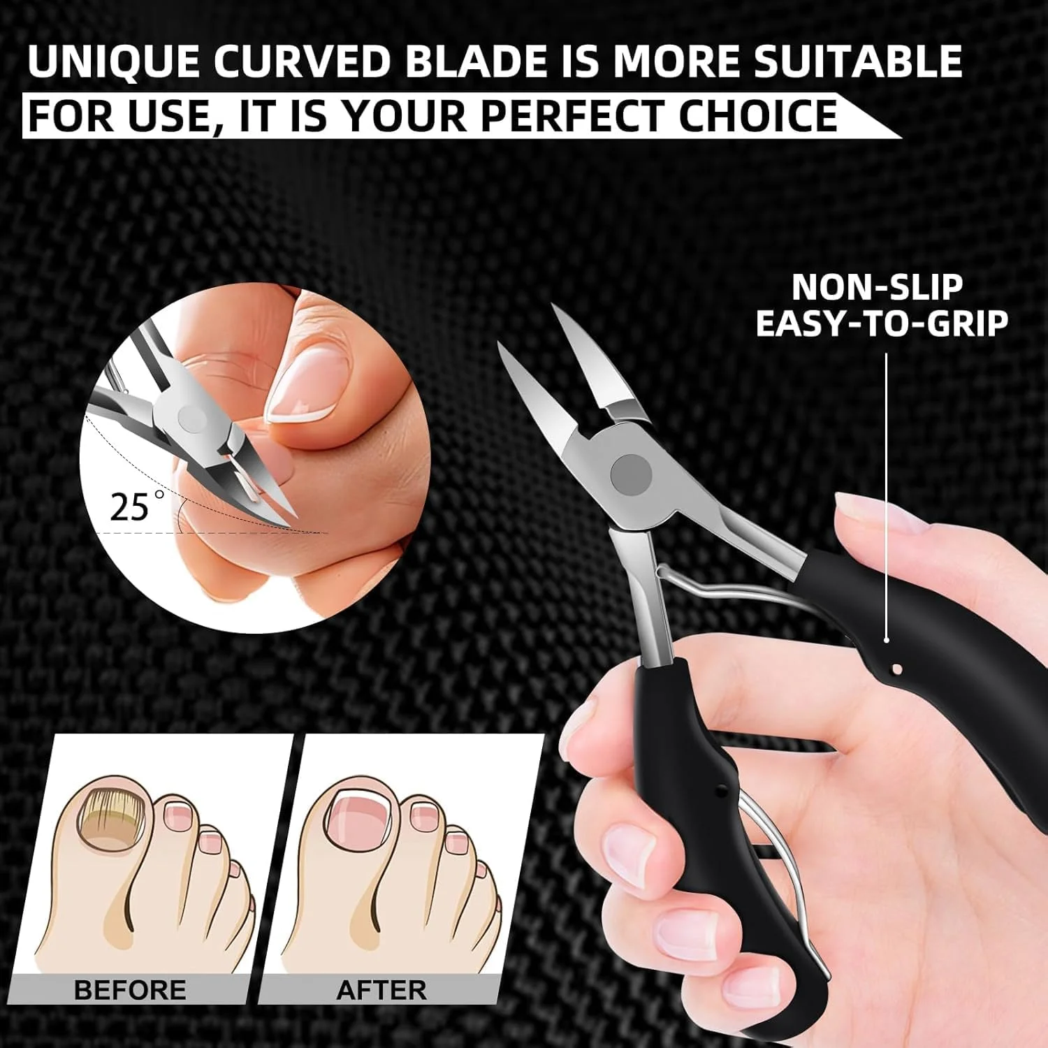 ناخن گیر انگشت شست پا YelaJoy برای ناخن های ضخیم، ناخن گیر پا با دسته بلند و مقاوم برای بزرگسالان، ست 8 عددی