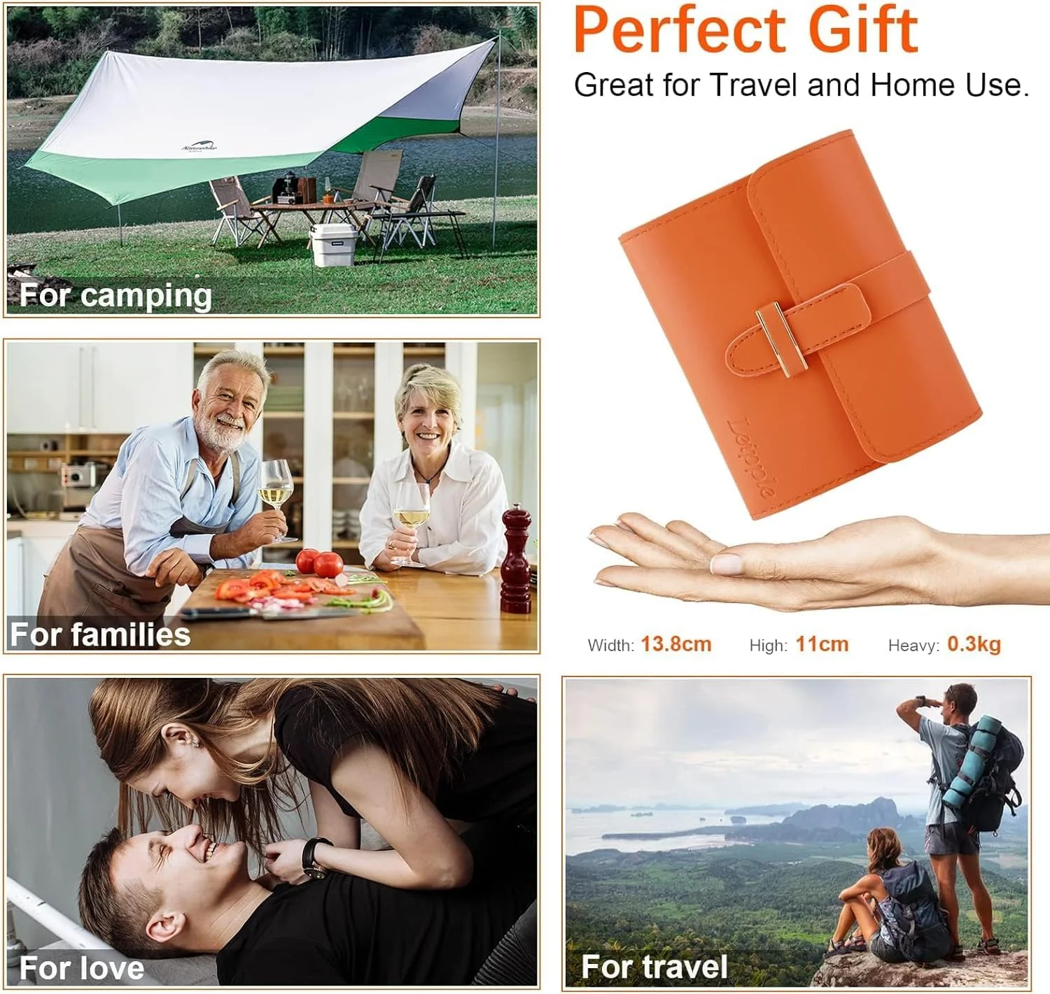 ست مانیکور یلاجوی، ست پدیکور و ناخن گیر، ست حرفه ای 16 تکه ابزار نظافت از جنس استیل ضد زنگ با کیف چرمی مسافرتی سگک دار لوکس برای ناخن های ضخیم، هدیه ای برای آقایان و بانوان (نارنجی)