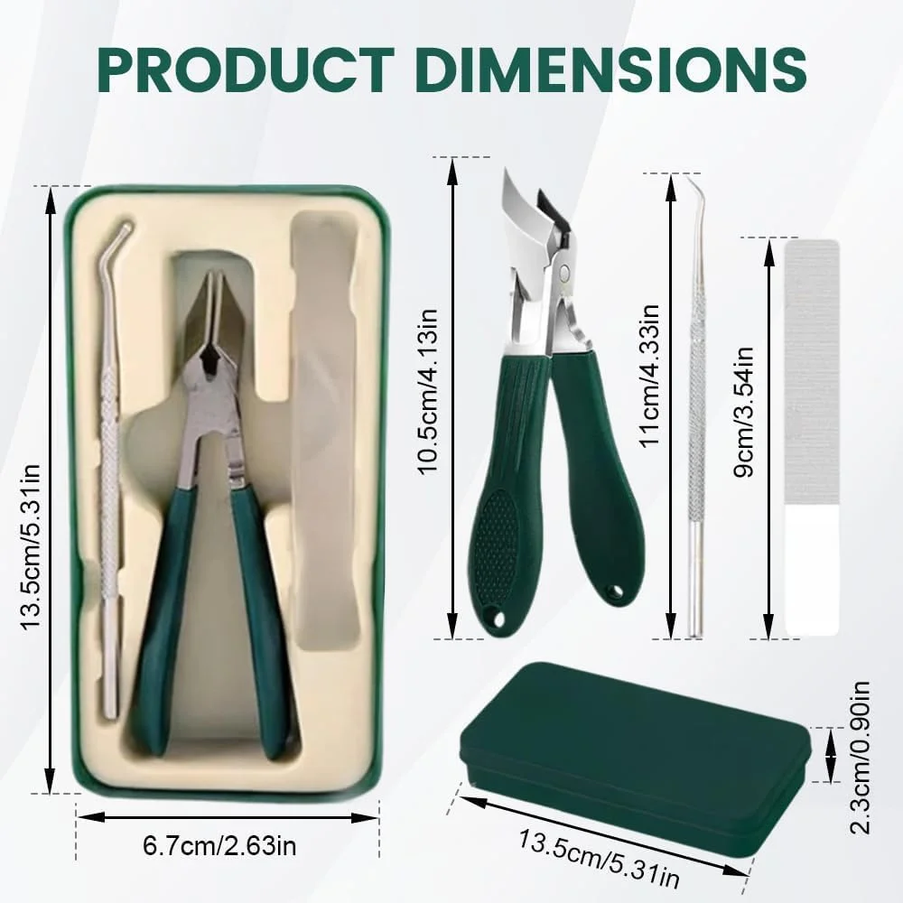 ست سه عددی ناخن گیر لبه دار YelaJoy - دهانه پهن با دسته بلند، ضد پاشش و اریب برای آقایان و بانوان (سبز)