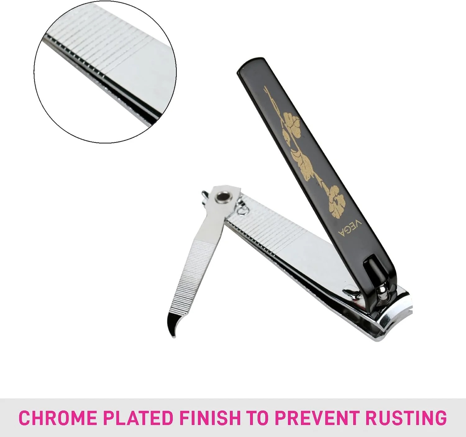 ویگا، جعبه بزرگ ۱۰ عددی ناخن گیر، مشکی ویگا، جعبه بزرگ ۱۰ عددی ناخن گیر، مشکی