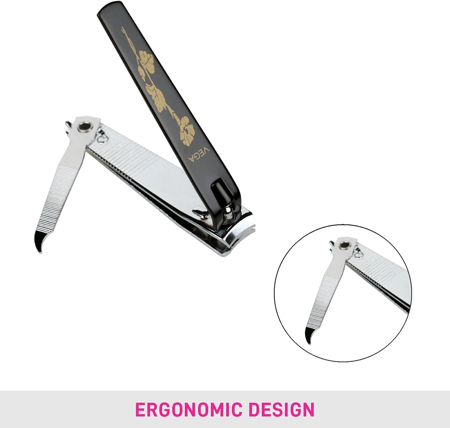 ویگا، جعبه بزرگ ۱۰ عددی ناخن گیر، مشکی ویگا، جعبه بزرگ ۱۰ عددی ناخن گیر، مشکی