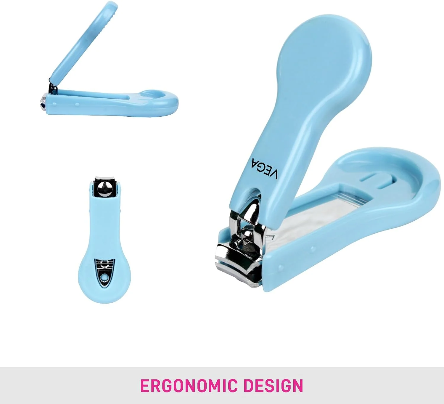 ناخن گیر کودک وگا، صورتی/آبی، 16 گرم