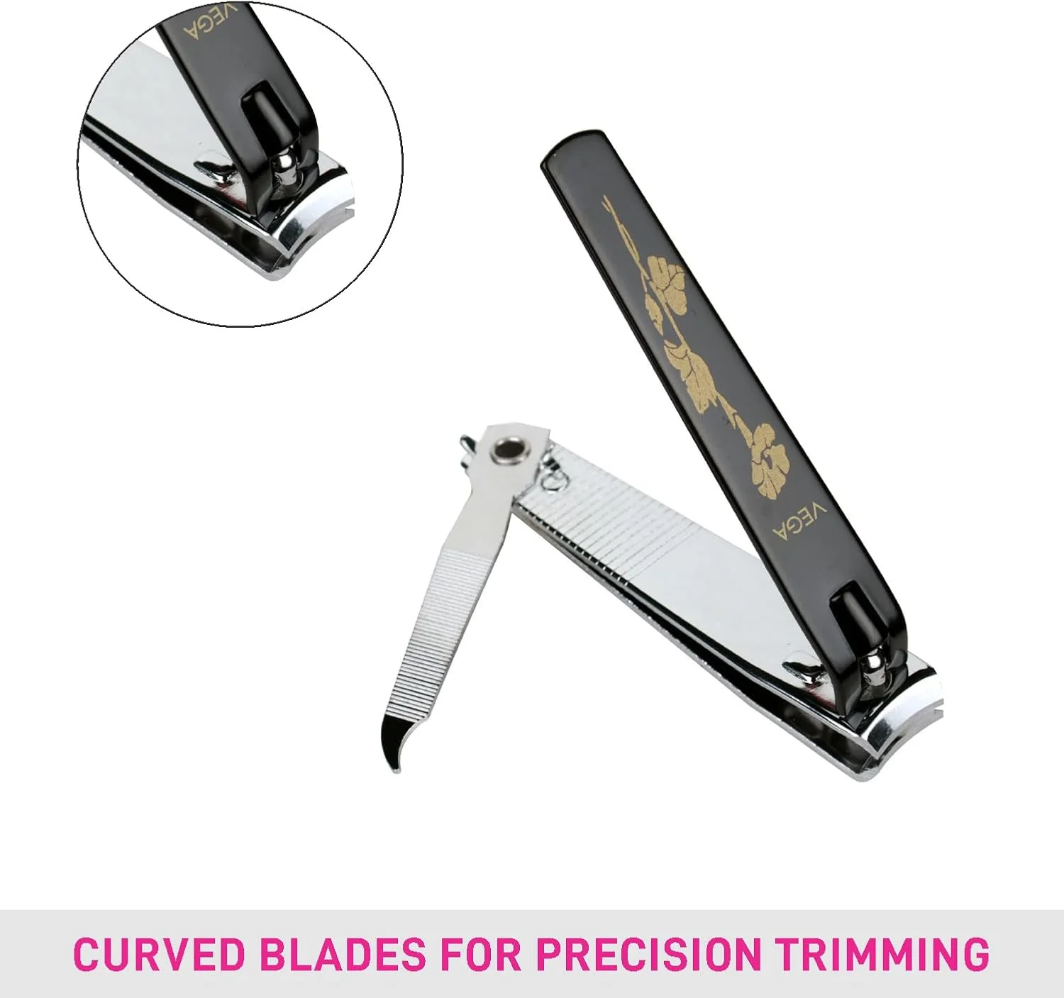 ویگا، جعبه بزرگ ۱۰ عددی ناخن گیر، مشکی ویگا، جعبه بزرگ ۱۰ عددی ناخن گیر، مشکی