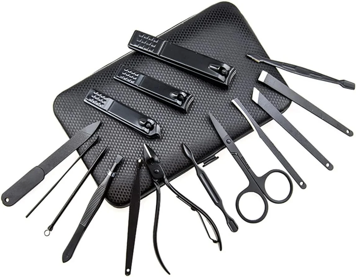 ست ناخن گیر KASTWAVE، شامل قیچی ناخن، سوهان ناخن، و کیف شیک قابل حمل (مشکی) ست ناخن گیر KASTWAVE، شامل قیچی ناخن، سوهان ناخن، و کیف شیک قابل حمل (مشکی)