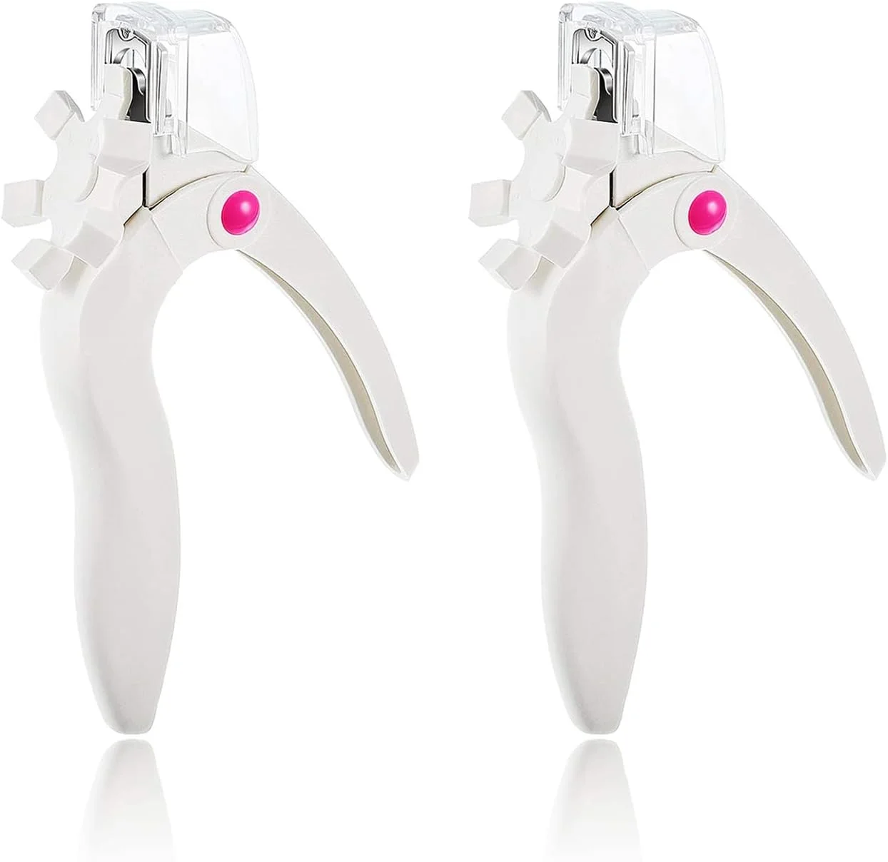 ناخن گیر حرفه ای اکریلیک KASTWAVE، ست 2 عددی ناخن گیر استیل ضد زنگ برای ناخن های اکریلیک، ابزار هنری، برش دهنده نوک ناخن فرانسوی، تریمر نوک ناخن مصنوعی، تریمر لبه کوتیکول ناخن (سفید)