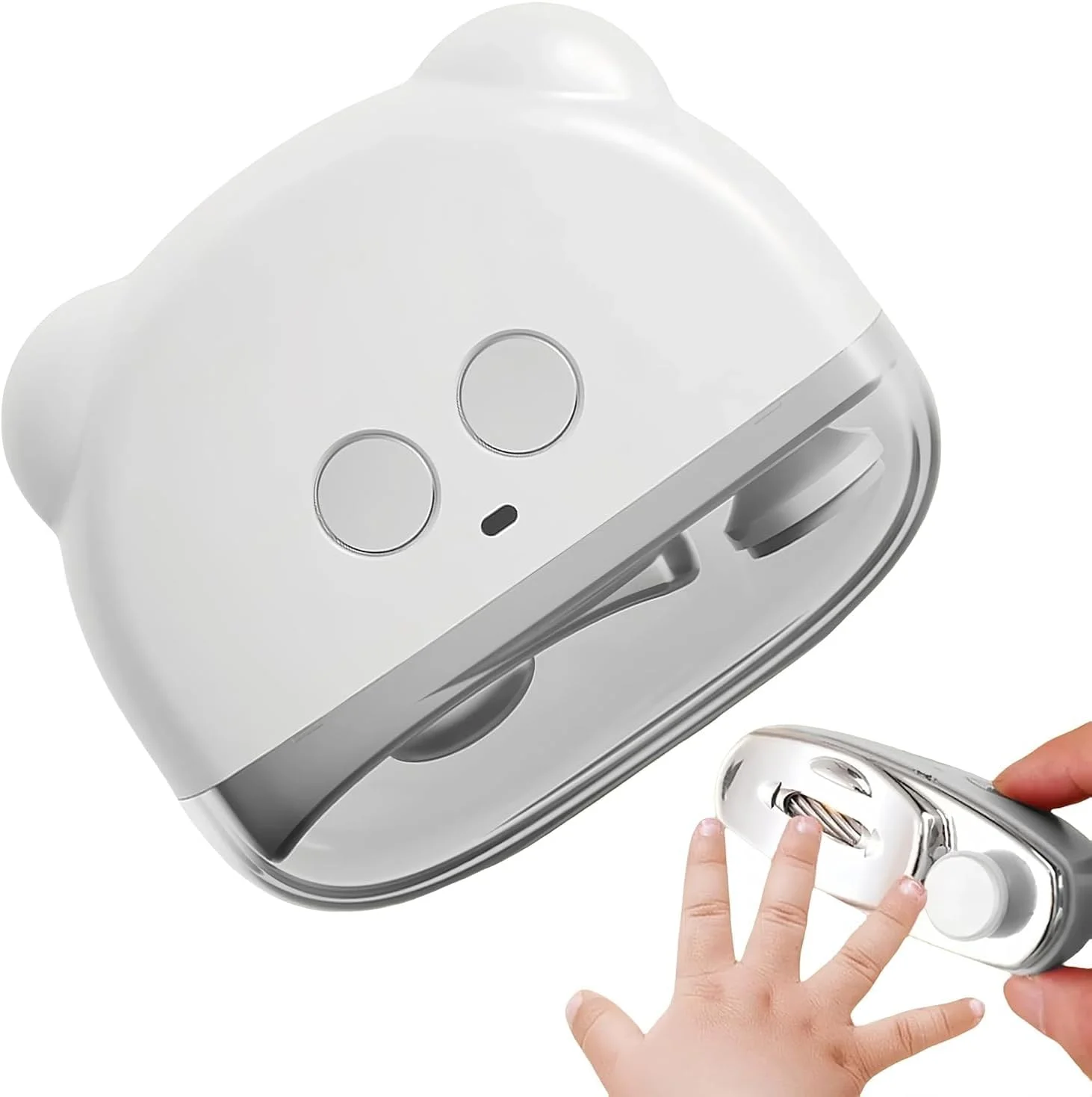 ابزار پیرایش ناخن برقی 2 در 1، ناخن گیر و سوهان شارژی با چراغ LED، تنظیم 3 سرعته، دستگاه مراقبت از ناخن بی صدا برای مردان، زنان، سالمندان، کودکان و نوزادان (سفید)