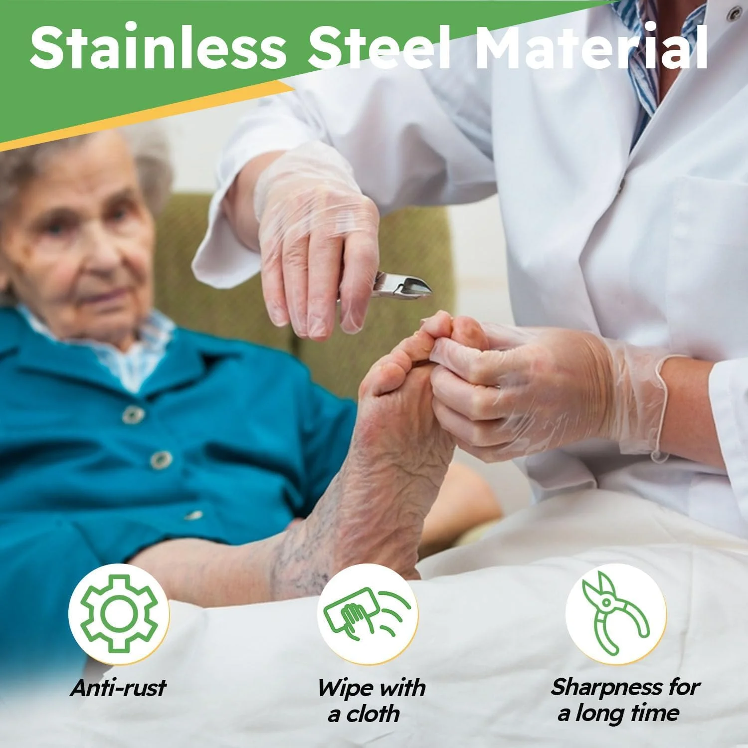 ناخن گیر انگشت پا برای ناخن های فرو رفته یا ضخیم، ست 3 عددی، ناخن گیر تاشو با ابزار تمیز کننده ناخن و سوهان ناخن، ناخن گیر استیل ضد زنگ برای برداشتن ناخن های فرو رفته، مشکی