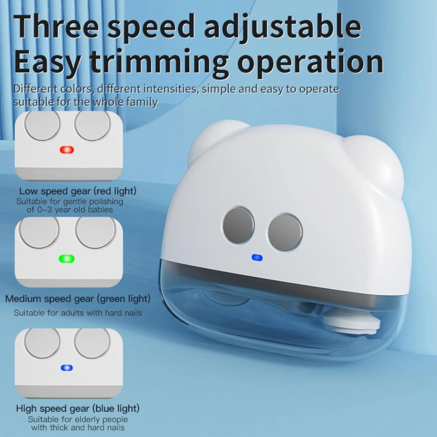 ابزار پیرایش ناخن برقی 2 در 1، ناخن گیر و سوهان شارژی با چراغ LED، تنظیم 3 سرعته، دستگاه مراقبت از ناخن بی صدا برای مردان، زنان، سالمندان، کودکان و نوزادان (سفید) ابزار پیرایش ناخن برقی 2 در 1، ناخن گیر و سوهان شارژی با چراغ LED، تنظیم 3 سرعته، دستگاه مراقبت از ناخن بی صدا برای مردان، زنان، سالمندان، کودکان و نوزادان (سفید)