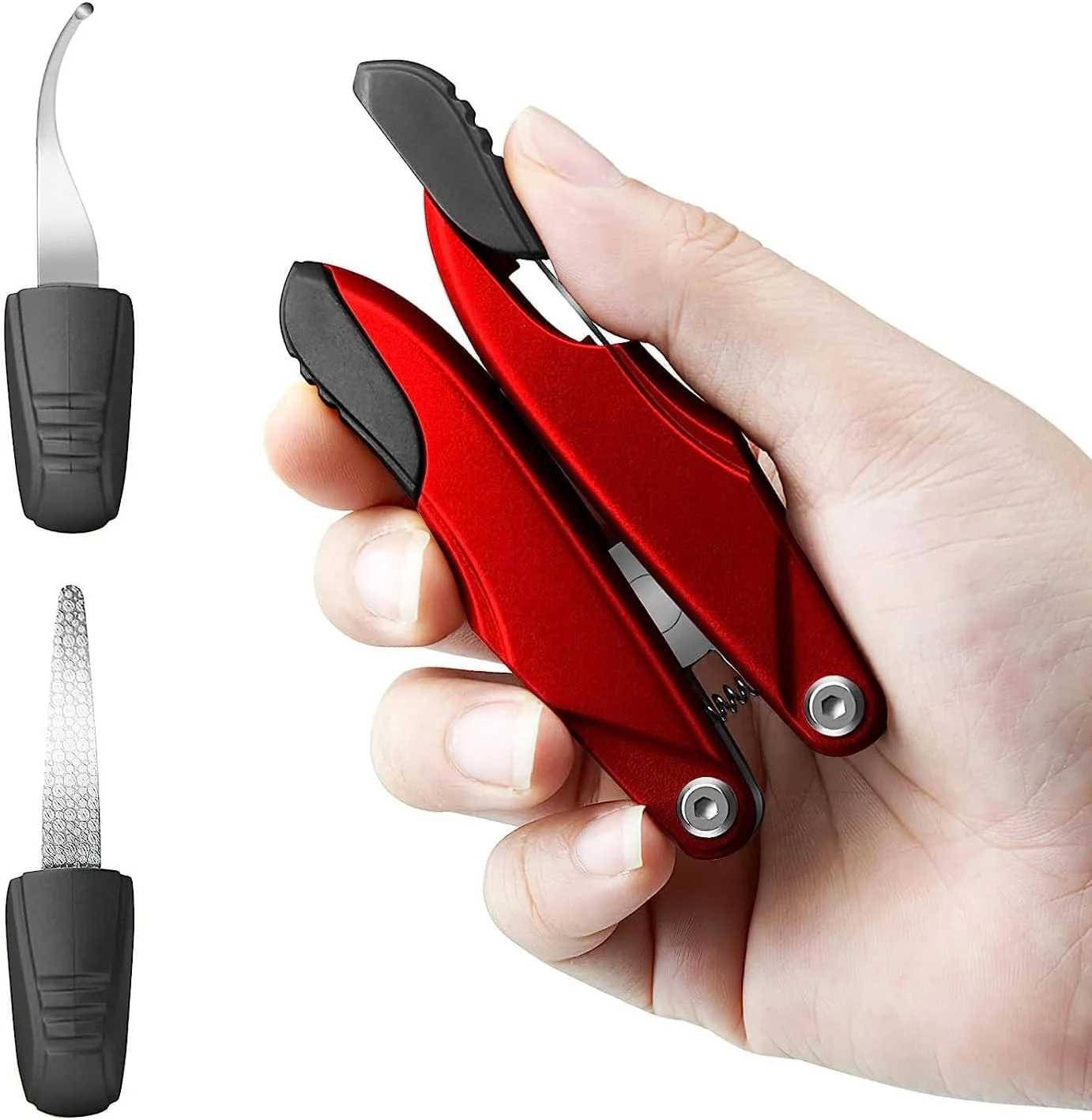 ناخن گیر انگشت شست پای 3 در 1 مقاوم KASTWAVE برای بزرگسالان - طراحی تاشو، ایده آل برای آقایان و سالمندان (قرمز-مشکی)