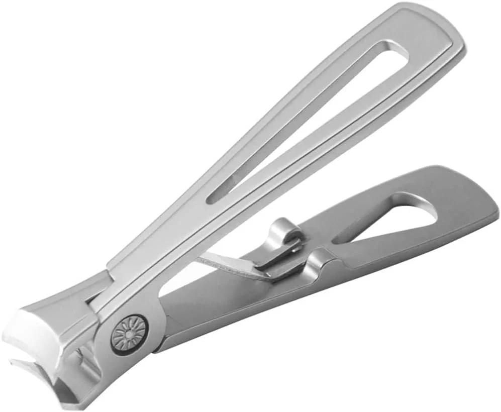 ناخن گیر حرفه ای استیل ضد زنگ، ناخن گیر برای ناخن های ضخیم، فوق العاده تیز، بدون پاشش با محفظه جمع آوری، دهانه پهن برای ناخن های دست و پا برای سالمندان، آقایان و بانوان (نقره ای)