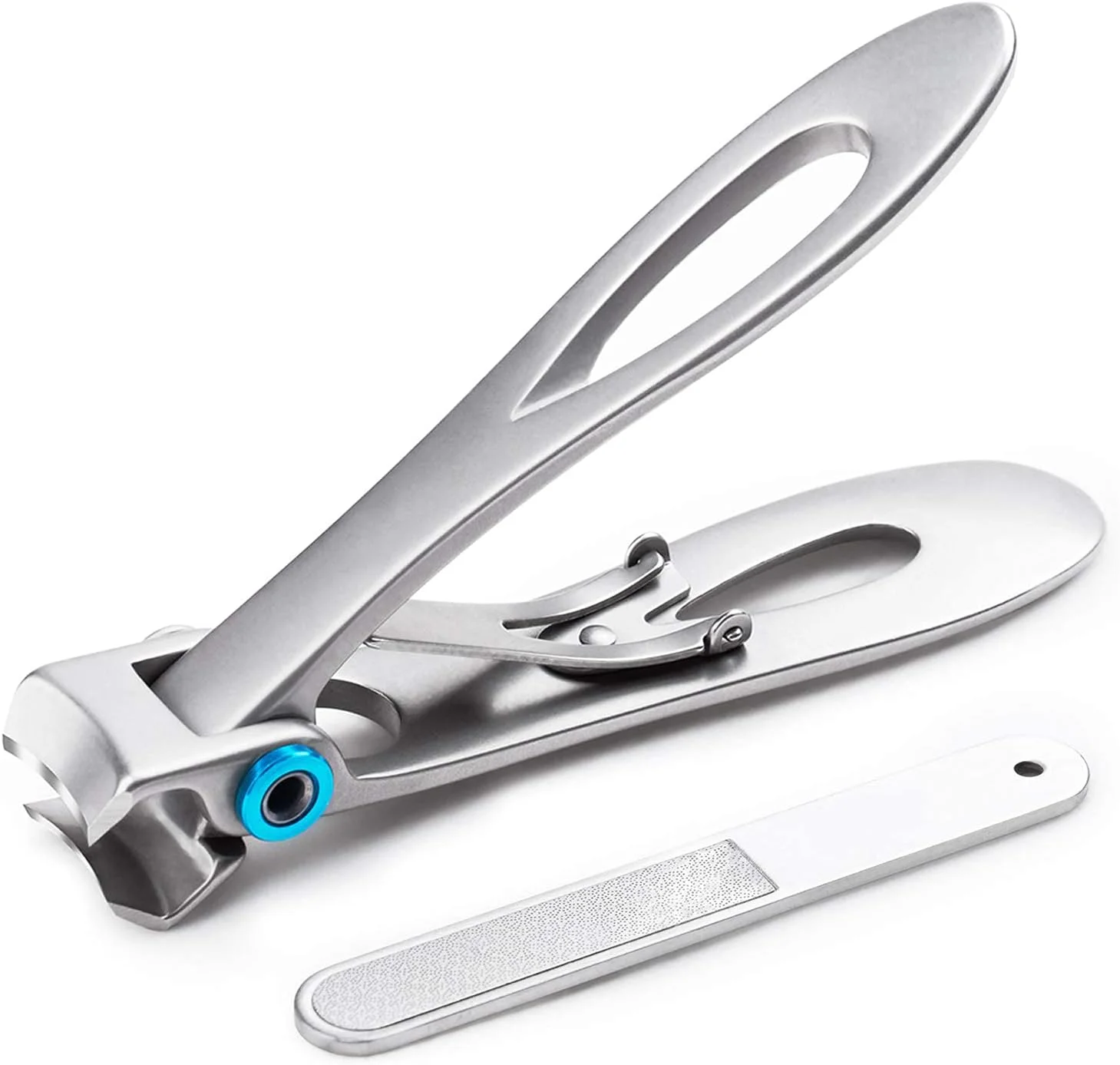 ناخن گیر KASTWAVE با دهانه پهن برای ناخن های ضخیم، ناخن گیر بزرگ برای ناخن های پا، ناخن گیر استیل ضد زنگ سنگین و بزرگ برای سالمندان، آقایان و بانوان (نقره ای)