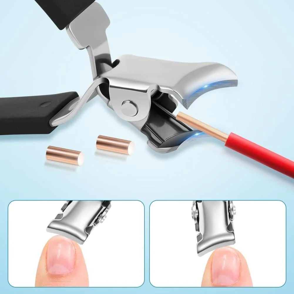 دو عدد ناخن گیر برای ناخن های ضخیم - ناخن گیر دهان گشاد اریب و زاویه دار با طراحی کمانی ضد پاشش، ناخن گیرهای بادوام و دقیق برای ناخن های دست و پای آقایان و بانوان دو عدد ناخن گیر برای ناخن های ضخیم - ناخن گیر دهان گشاد اریب و زاویه دار با طراحی کمانی ضد پاشش، ناخن گیرهای بادوام و دقیق برای ناخن های دست و پای آقایان و بانوان